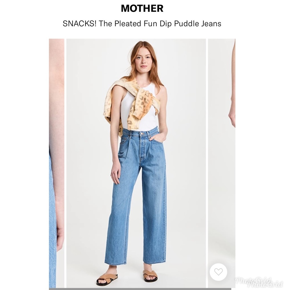 MOTHER Light Blue Pleated High-Rise Straight Jeans